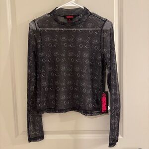 Rock & Roll Denim - Black Sheer Mesh Western Long-Sleeve Top